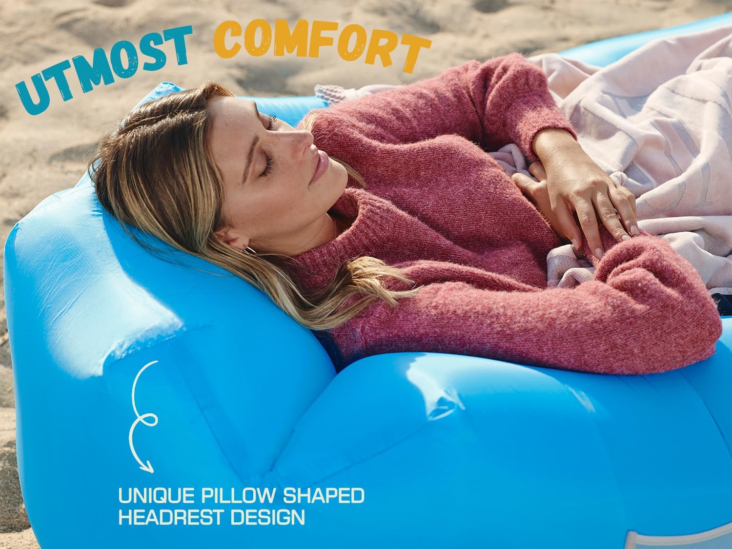 Detalle 2 de WEKAPO Inflatable Couch Air Lounger Chair – Portable, Easy Setup for Outdoors and Indoors