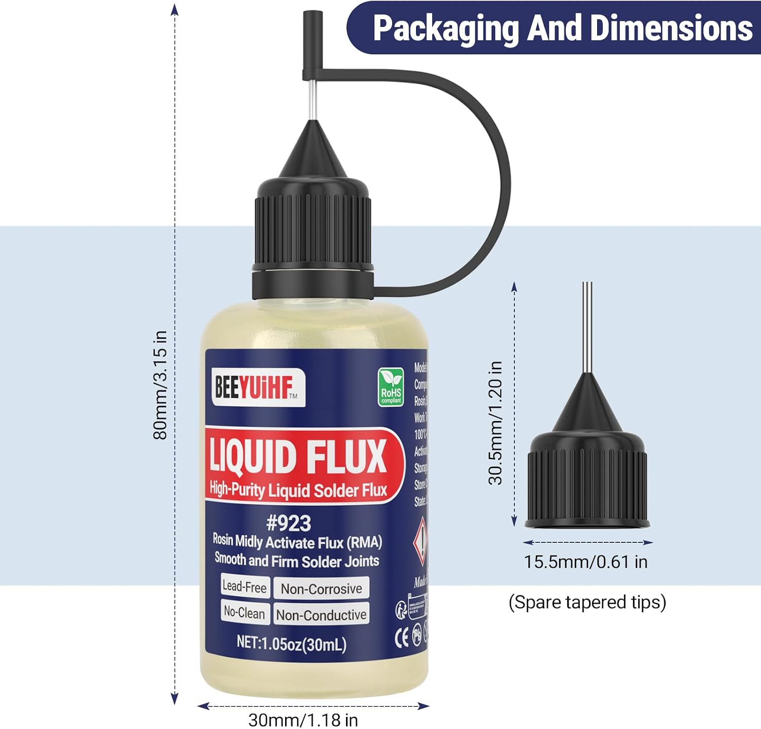 Thumbnail 6 de BEEYUIHF Liquid Solder Flux Dropper (30 mL) — Non-Corrosive, Lead-Free Rosin Flux for Electronics