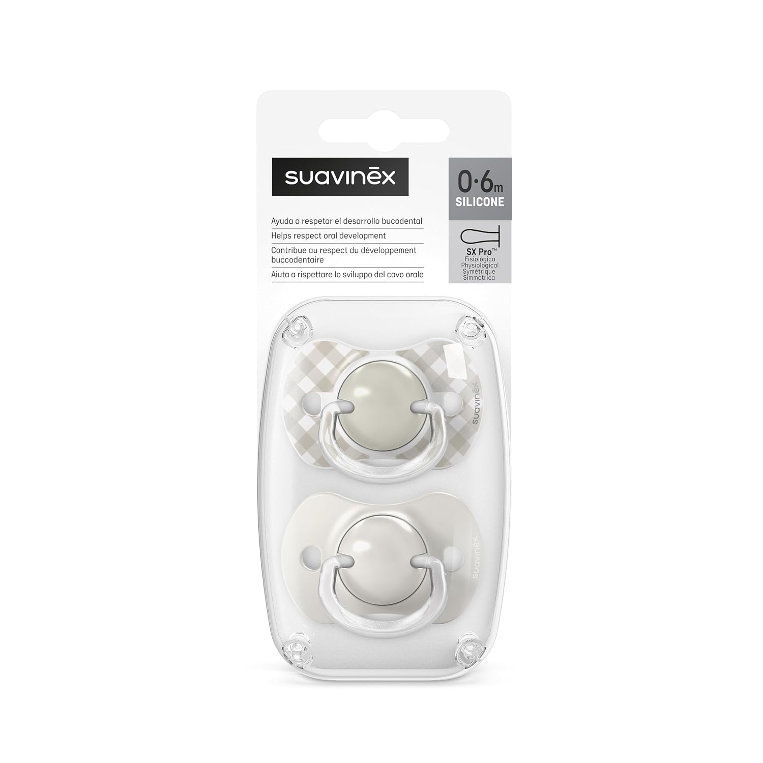Thumbnail 3 de Suavinex 2er-Pack Schnuller SX Pro Silikon 0–6 Monate, symmetrisch, beige Wild&Free