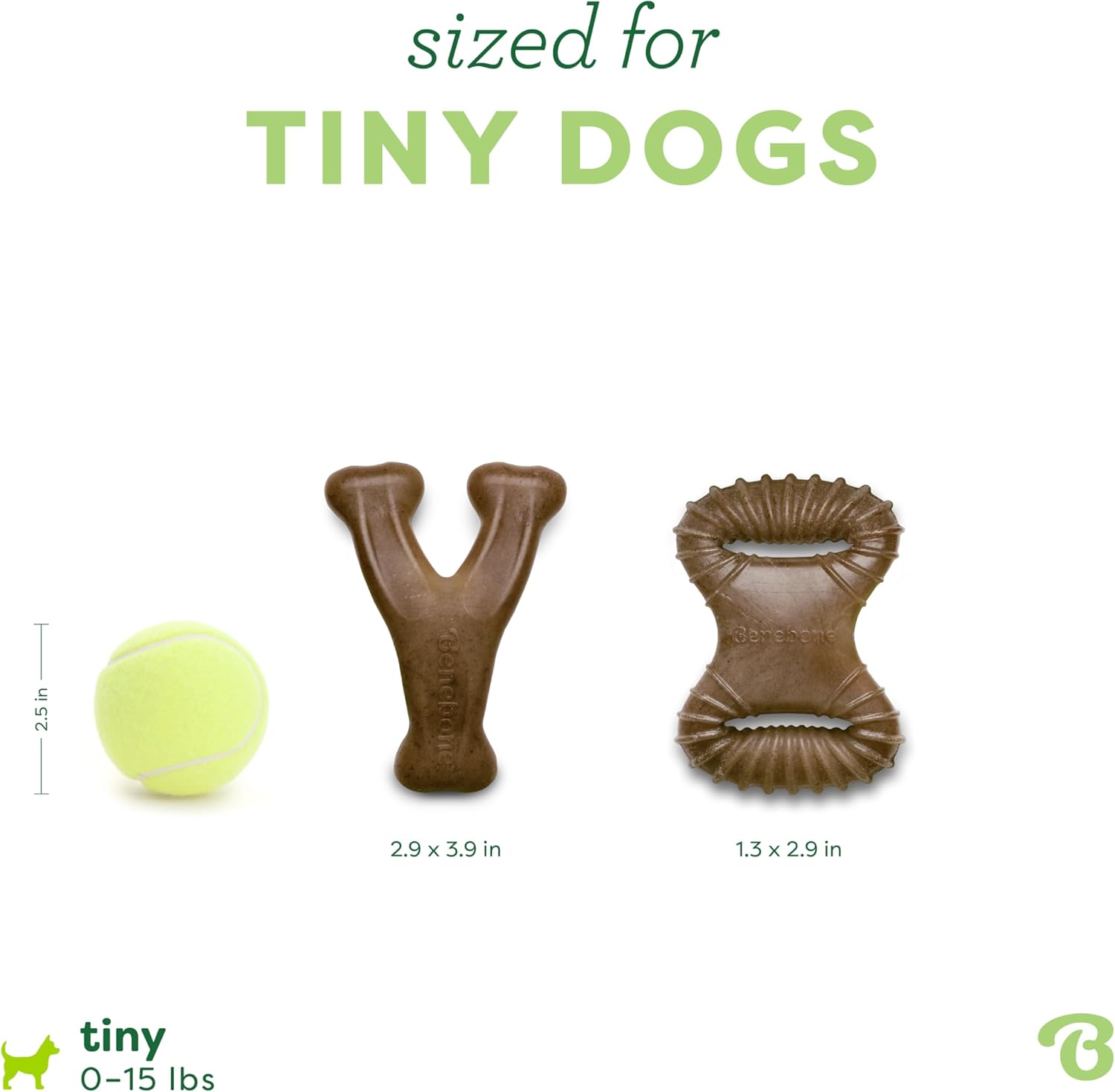 Thumbnail 3 de Benebone Tiny 2-Pack Dental Chew/Wishbone for Aggressive Chewers – Real Bacon Flavour for Extra Small Dogs