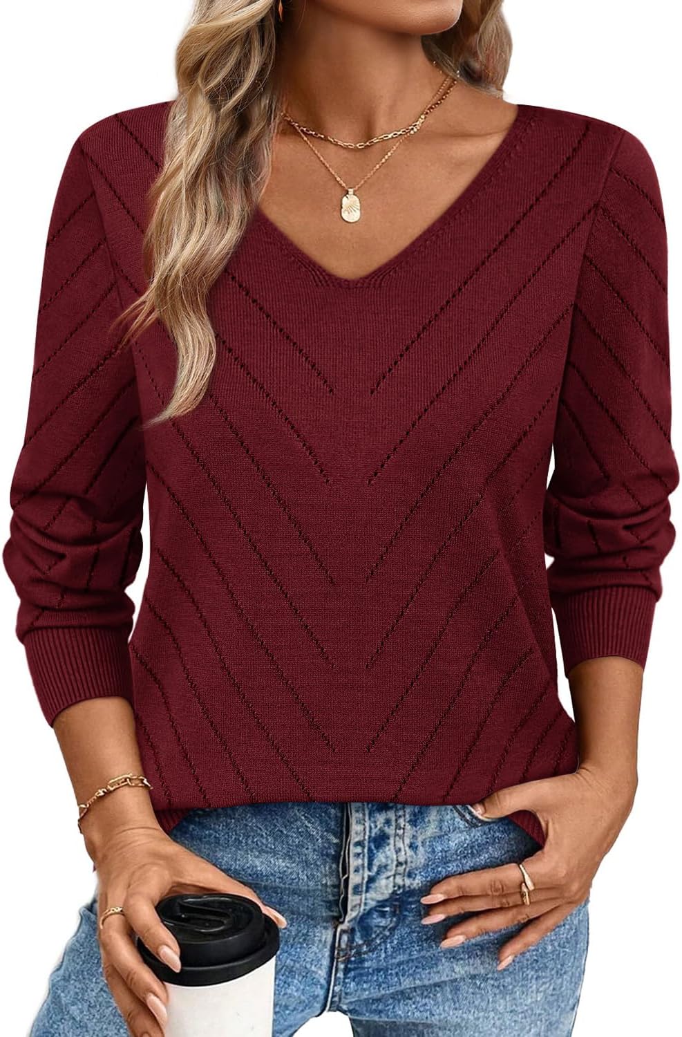 Detalle 2 de WIHOLL V Neck Lightweight Sweater 2026