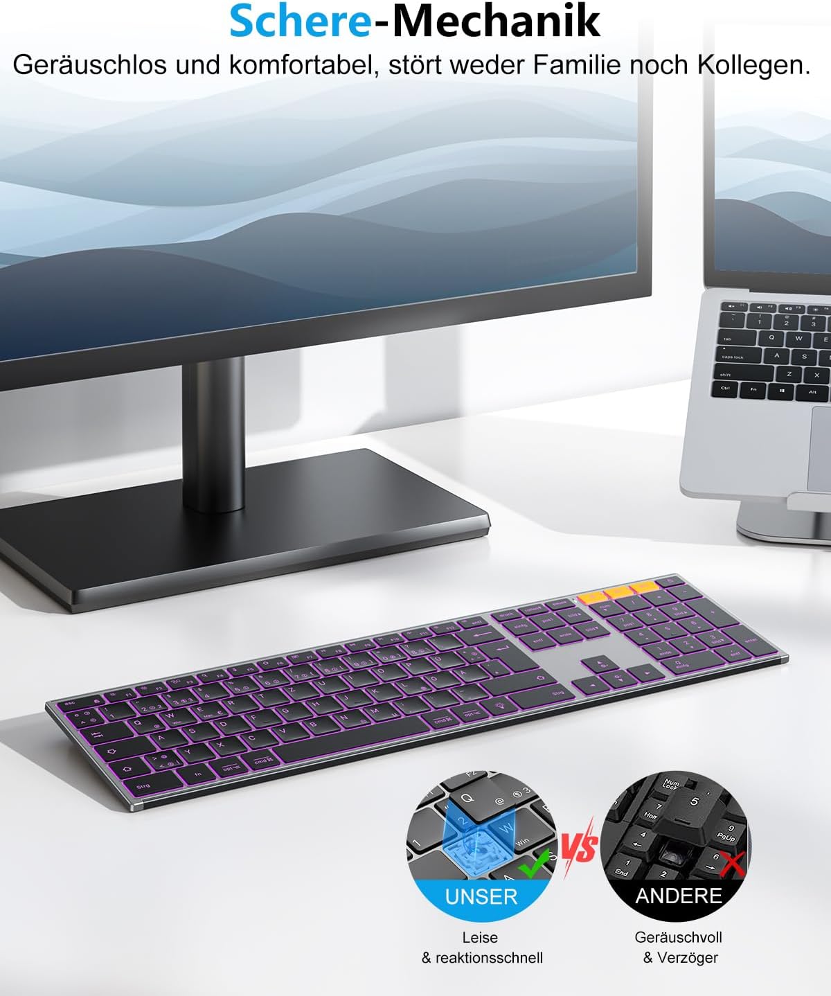 Thumbnail 4 de OMOTON Bluetooth Tastatur Kabellos 1000 mAh ⌨