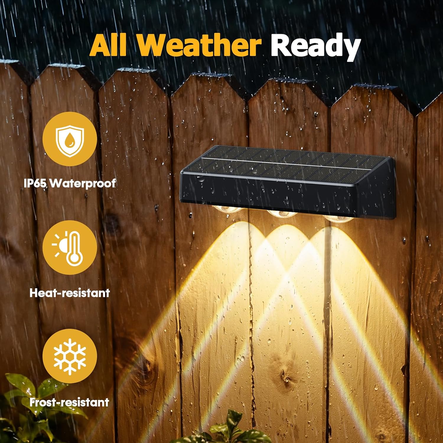 Thumbnail 4 de NIORSUN Solar Fence Lights, 6-Pack: RGB Outdoor Deck Lights with IP65 Waterproofing