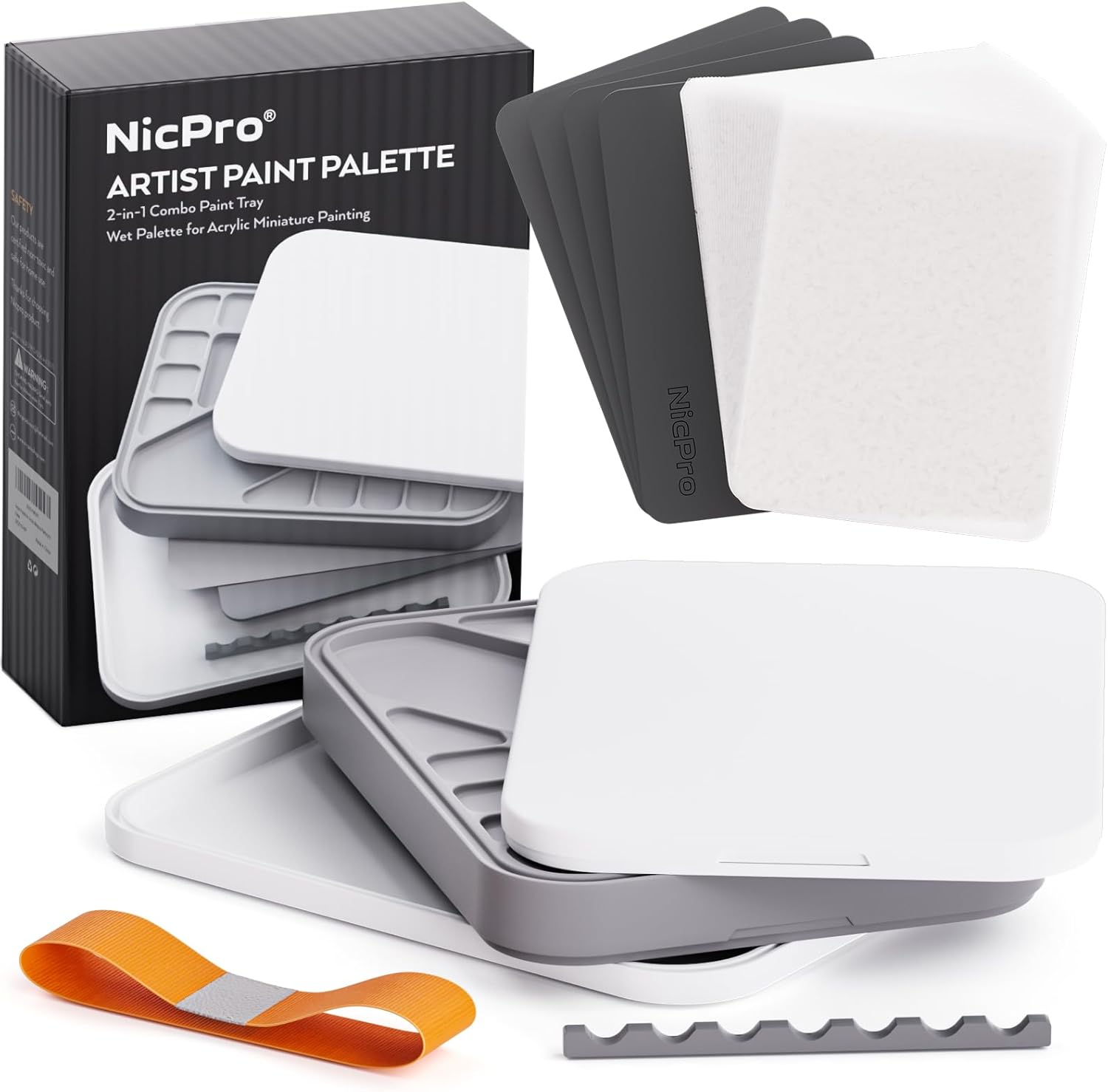 Detalle de Nicpro Stay Wet Palette for Acrylic Miniature Painting Kit