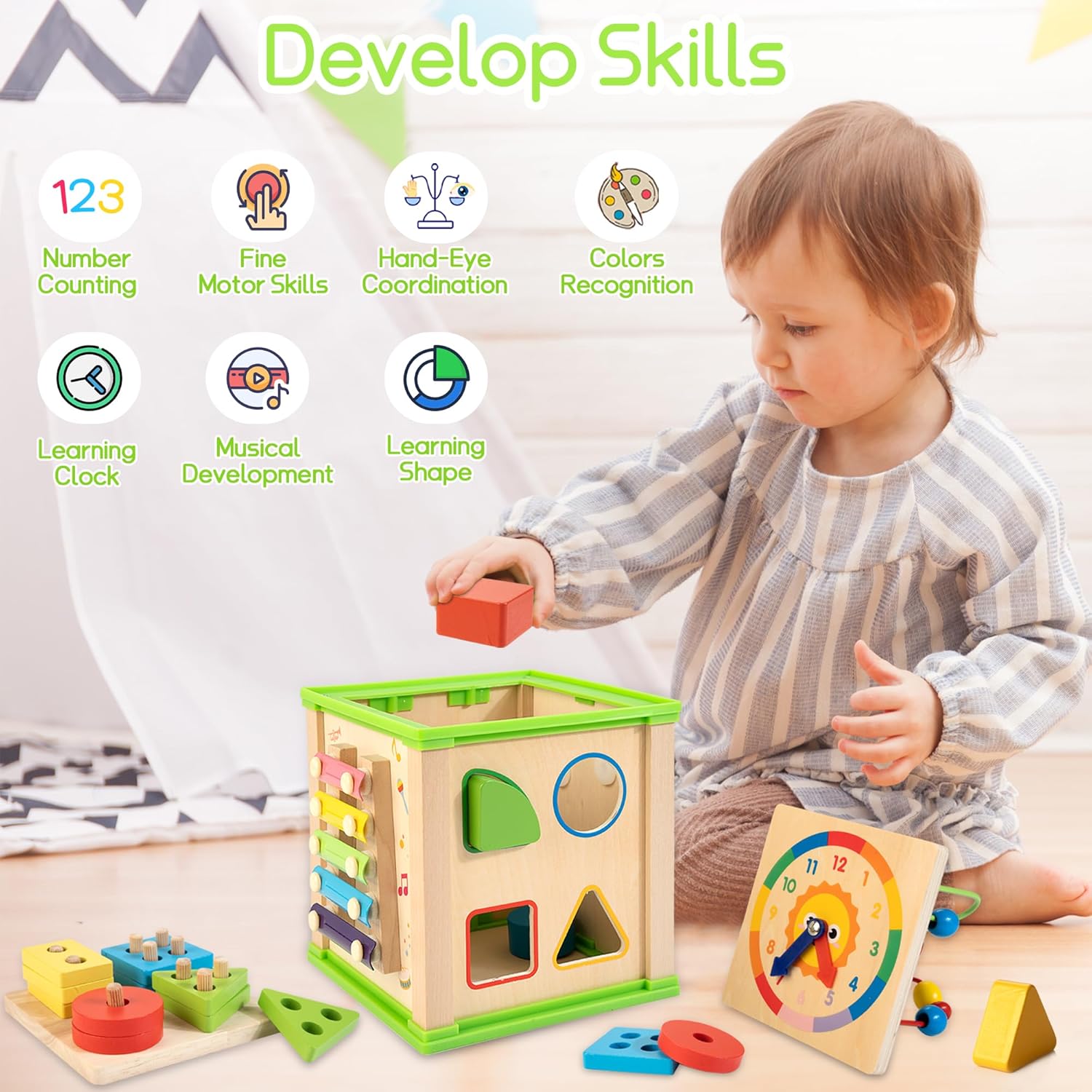 Thumbnail 4 de WOODMAM 7-in-1 Activity Cube
