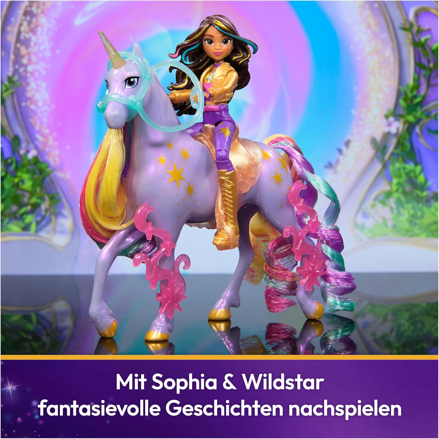 Thumbnail 4 de Unicorn Academy Sophia und Einhorn Wildstar Set – ca. 12 cm, Originalfiguren mit abnehmbarem Sattel und Zubehör