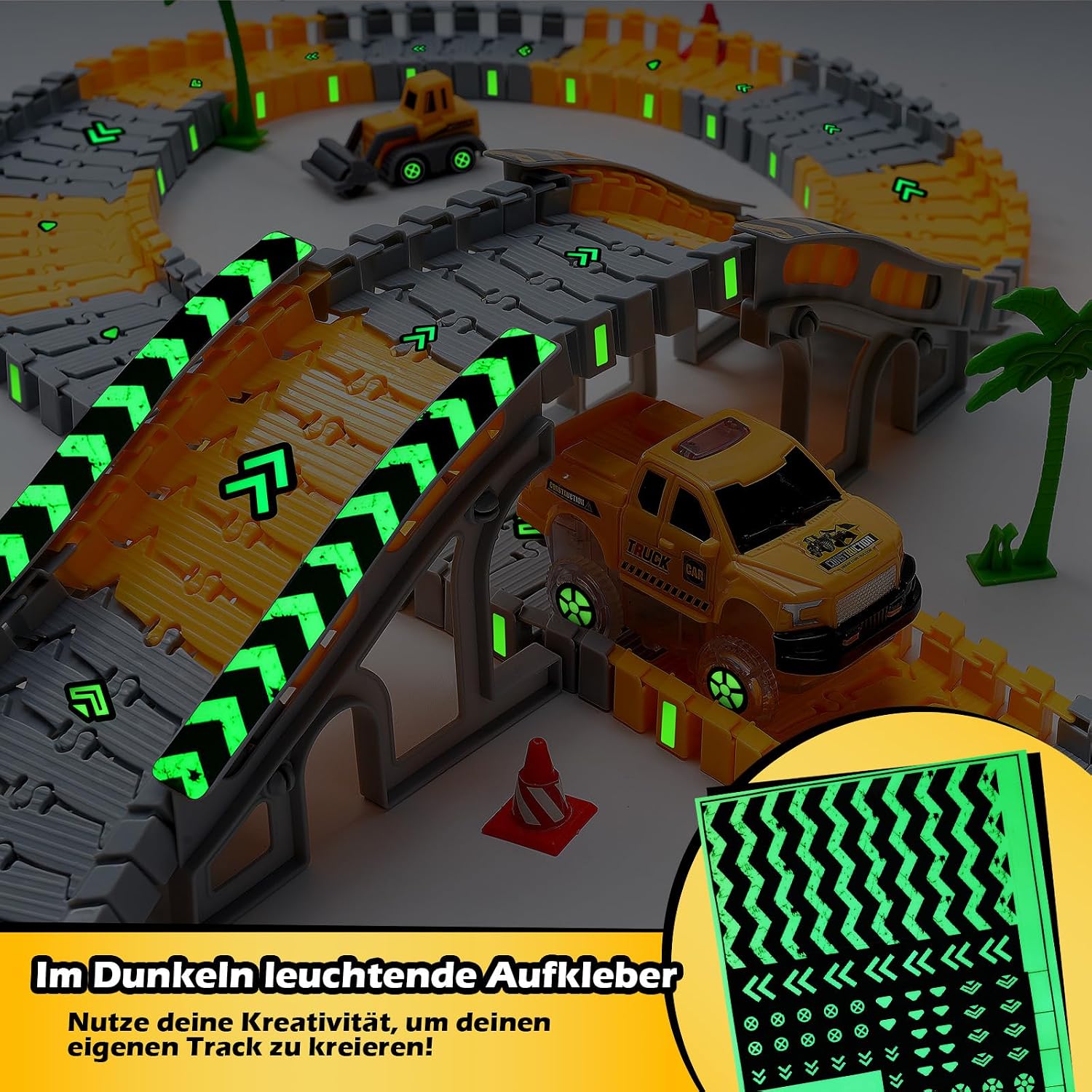 Thumbnail 1 de Autorennbahn 264 Teile DIY Rennbahn für Kinder