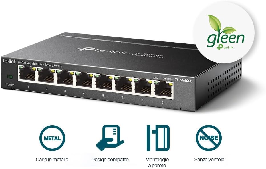 Detalle de TP-Link TL-SG608E Easy Smart Managed Switch Ethernet Gigabit a 8 porte RJ45