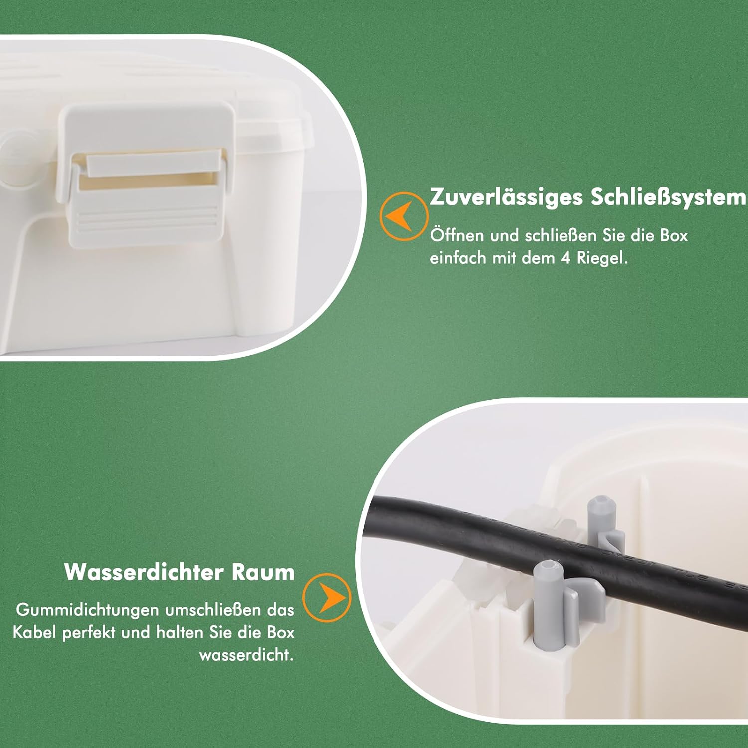 Thumbnail 5 de RESTMO Große wasserdichte Kabelbox für den Außenbereich – IP54, 32x22x13 cm, transparentes Weiß