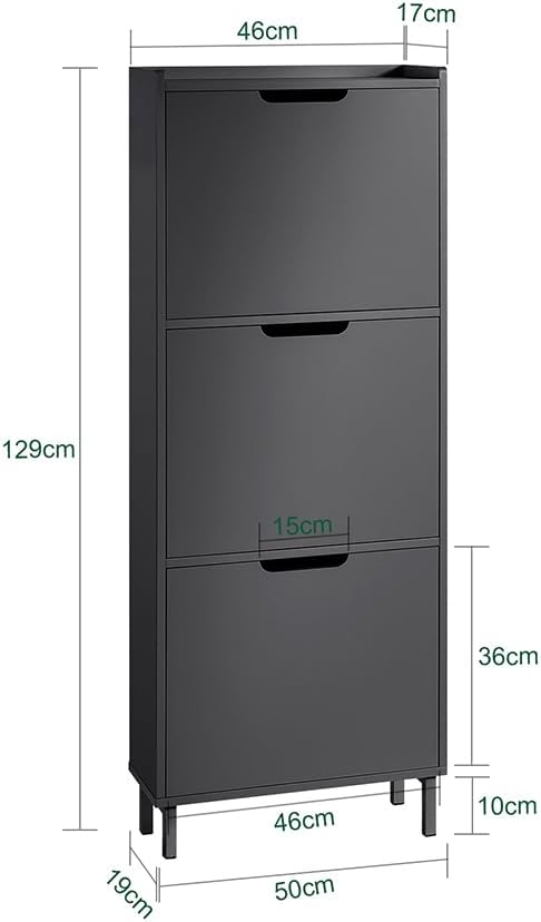 Detalle 2 de SoBuy FSR151-H-SCH Mueble zapatero estrecho 50x19x129 cm