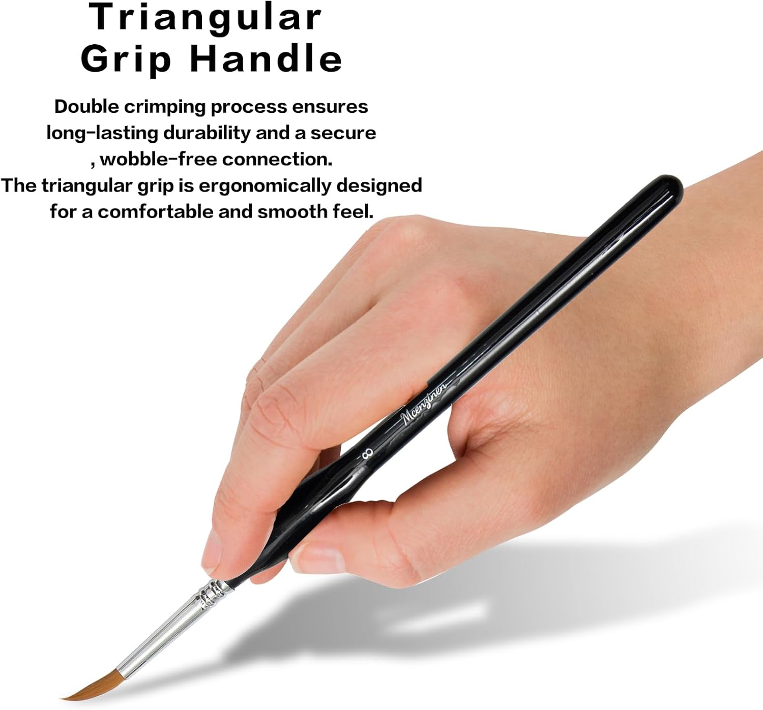 Thumbnail 5 de Mcenzinen 10 Pcs Exquisite Detail Paint Brush Set with Copper Tube and Triangular Birch Handle