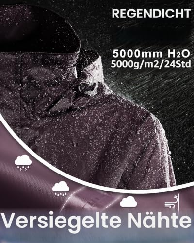 Detalle de 33,000ft Damen Regenjacke – wasserdicht, faltbar & atmungsaktiv