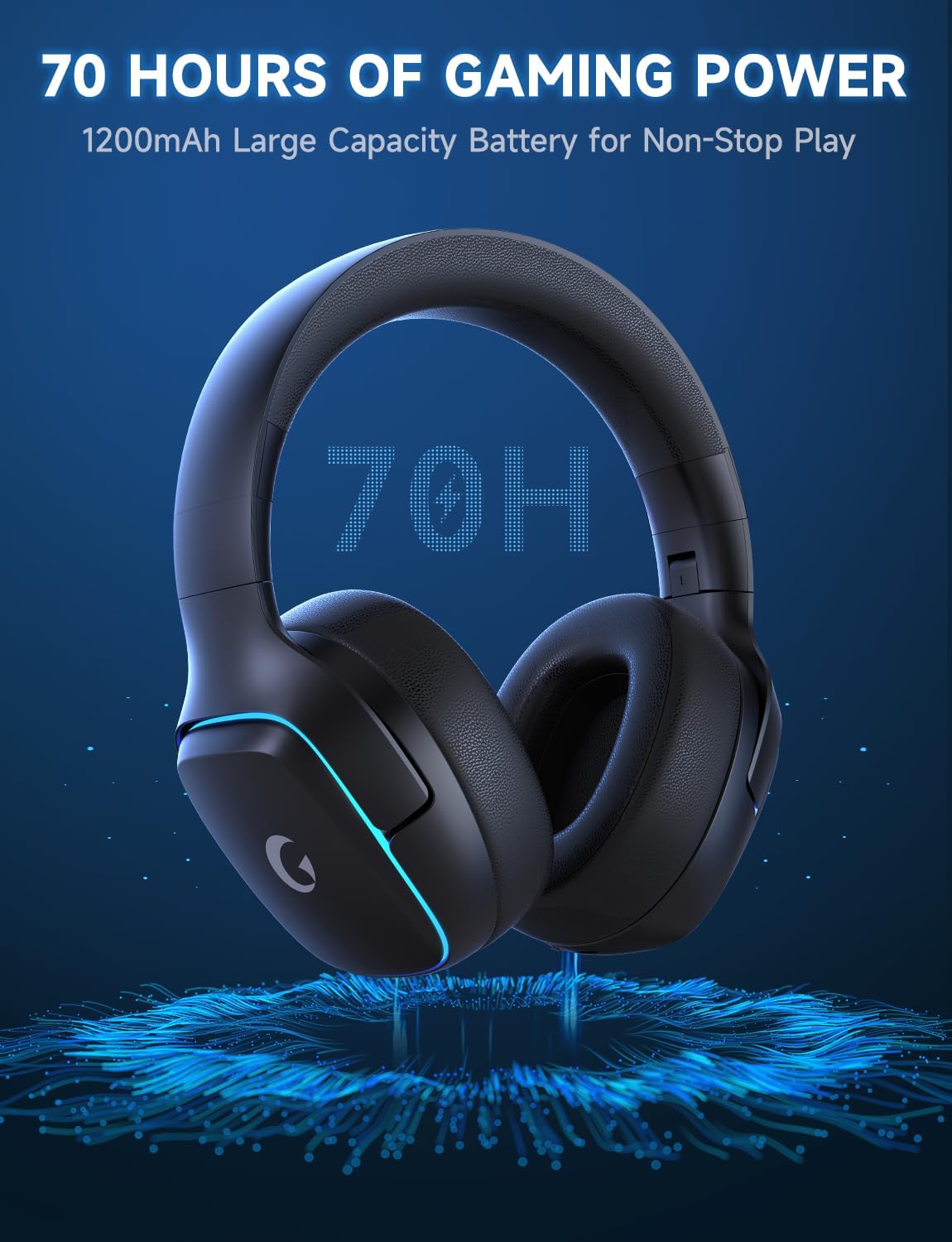 Detalle de Gvyugke Wireless Gaming Headset 70h battery