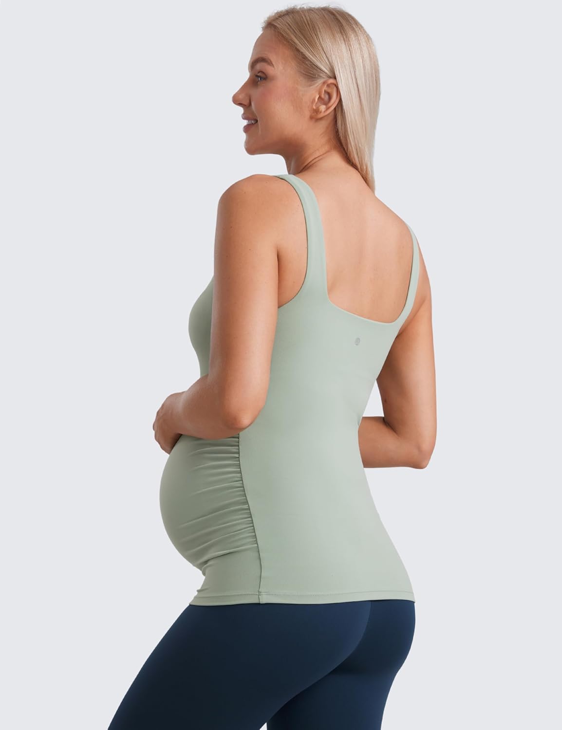 Thumbnail 1 de CRZ YOGA Butterluxe Femmes Carré Cou Maternité – Chemise réservoir et ruché, soutien intégré
