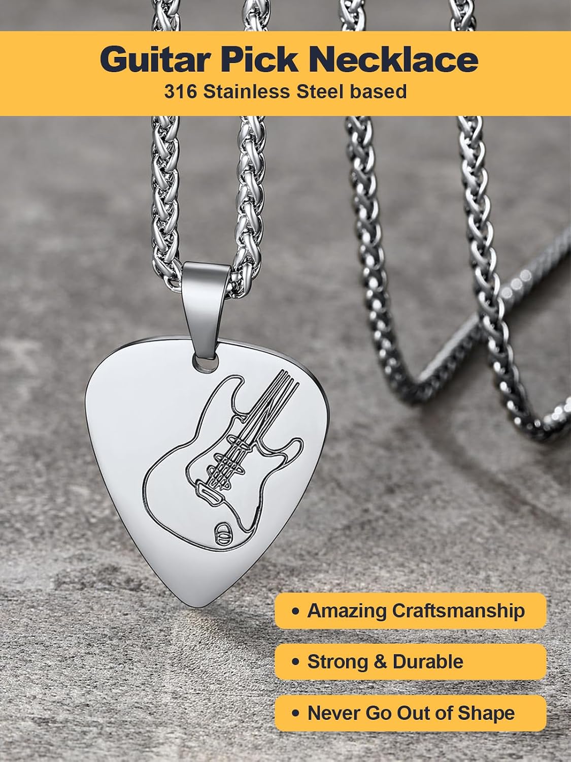 Detalle de U7 Pendentif Plectre Collier 55 cm