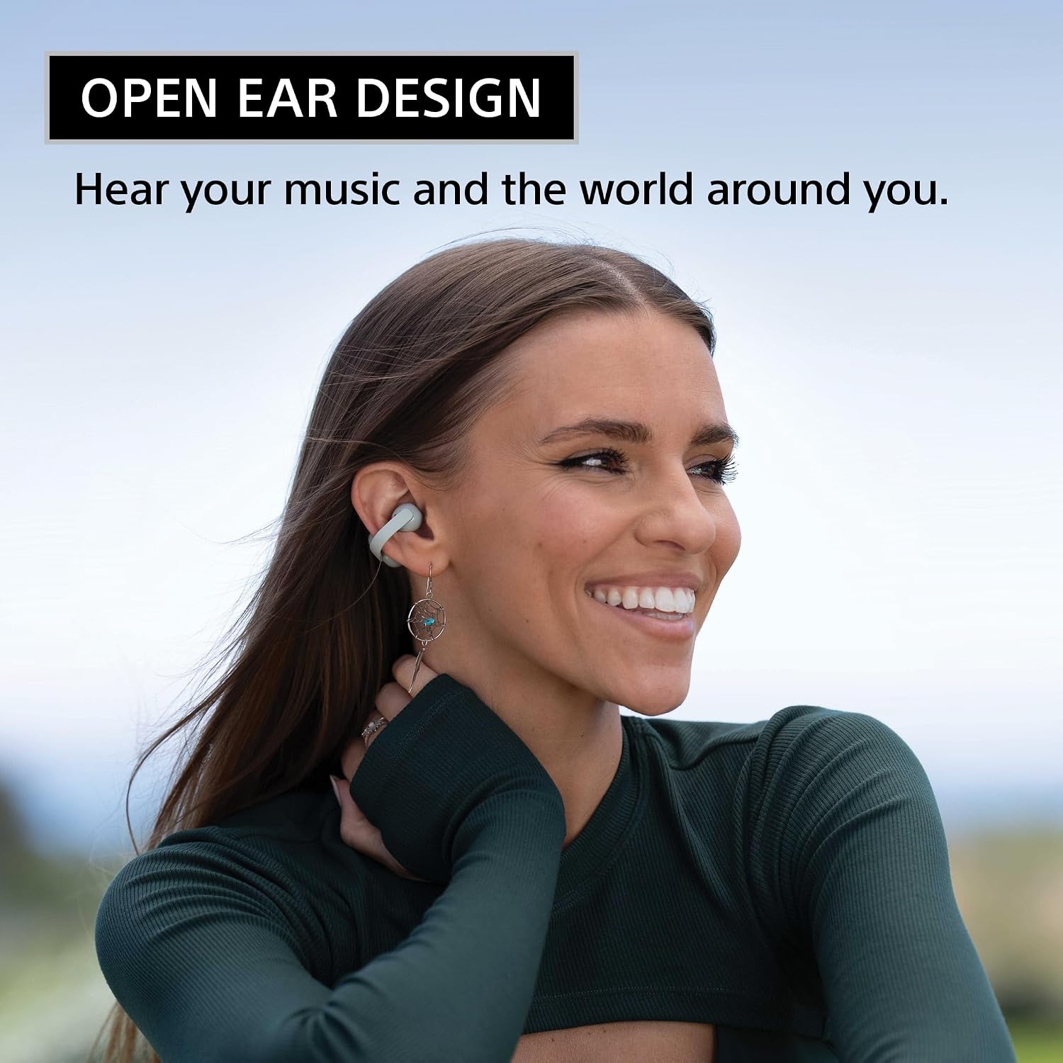 Detalle de Sony open-ear earbuds in Greige