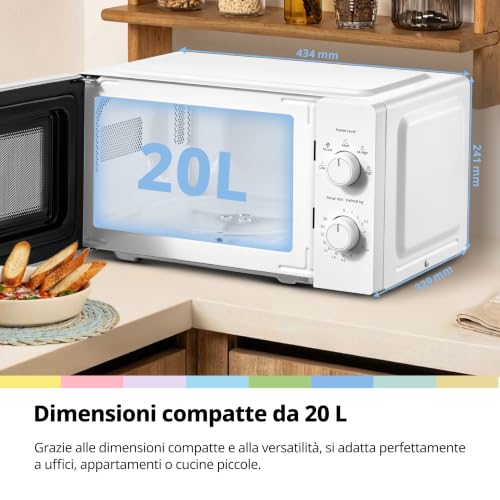 Thumbnail 2 de COMFEE' Forno a Microonde 20 litri 700 W – modello CMO-MM20L2NFPE(WH)