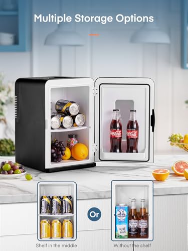 Detalle de FOHERE Mini Nevera Portátil 15L: Frío/Calor, 12V/220V, Silenciosa para cosméticos y snacks