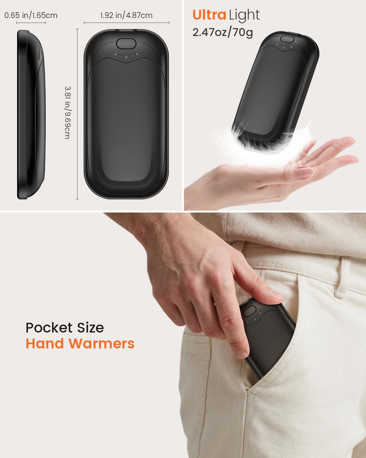 Thumbnail 5 de gabless Hand Warmers 2-pack rechargeable pocket heaters