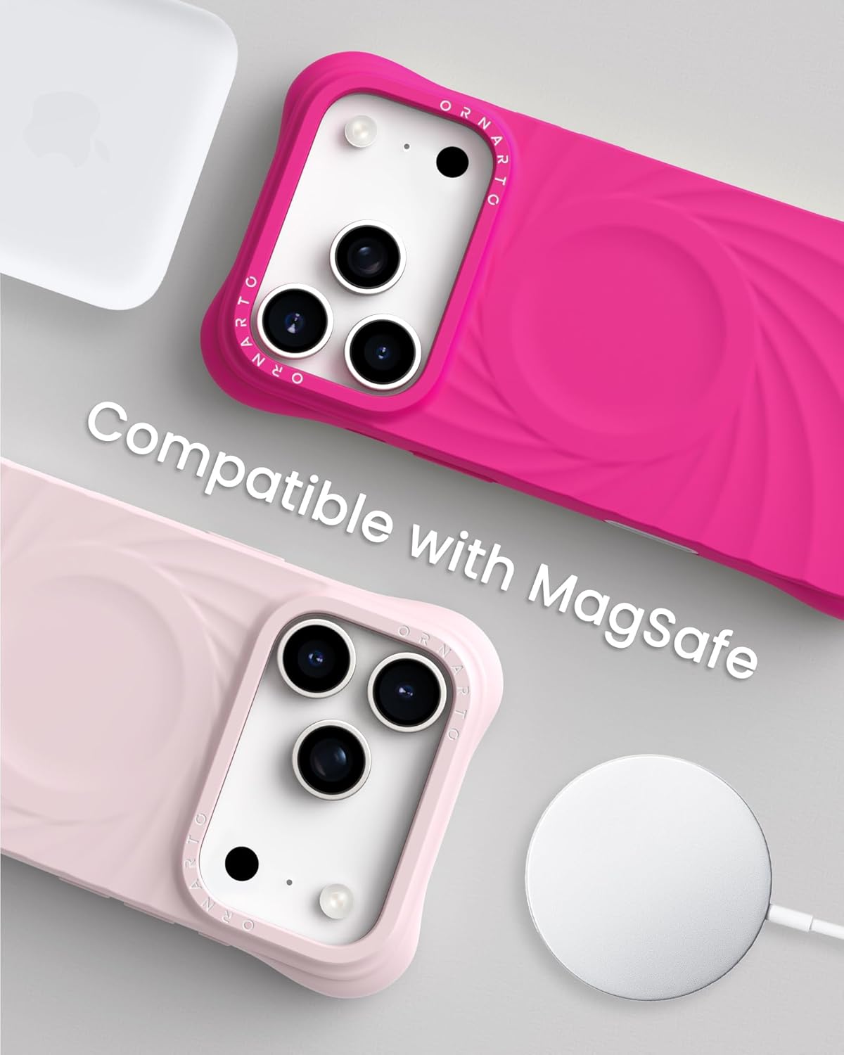 Thumbnail 6 de ORNARTO Vortuxe for iPhone 17 Pro Max Case (6.9") in Hot Pink — 2X MIL-STD Protection, MagSafe Compatible