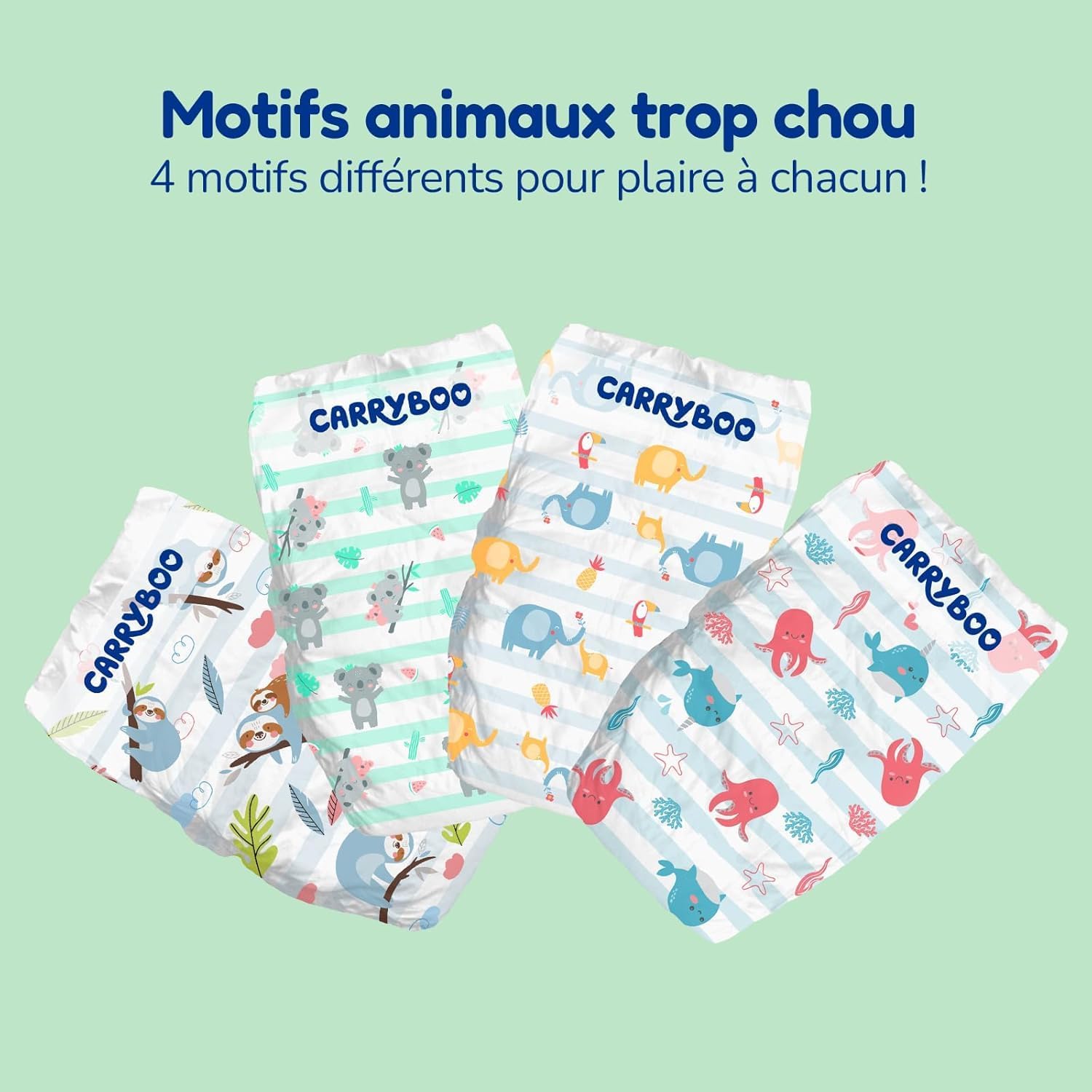 Thumbnail 6 de CARRYBOO Nature Taille 1 (2–5 kg) – Pack naissance de 24 couches pour peaux sensibles