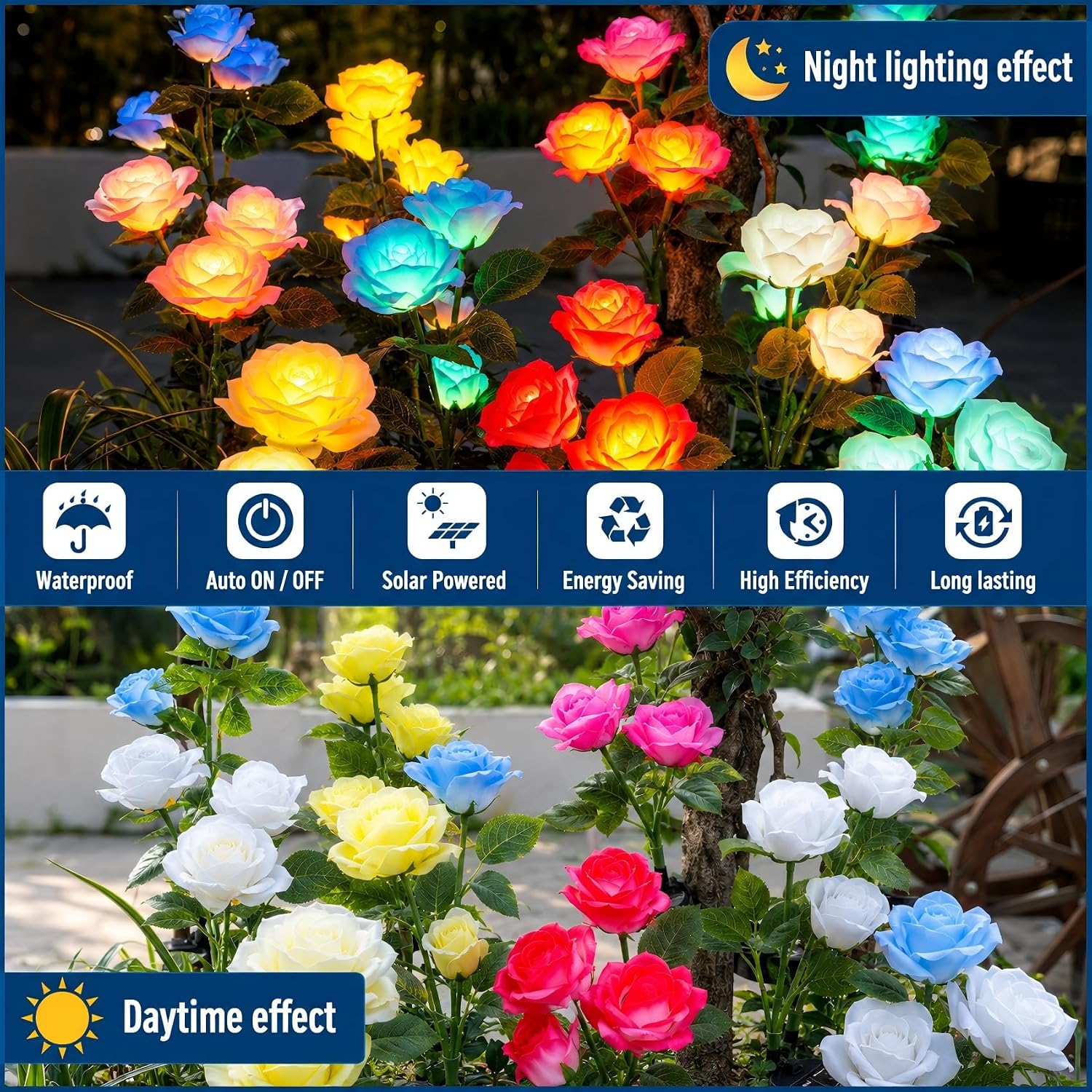 Detalle de Solar rose garden lights 4 pack