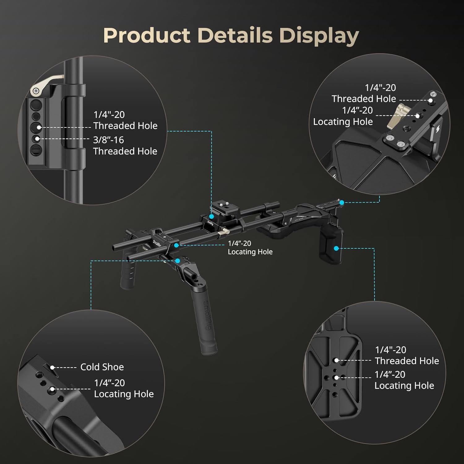 Detalle 2 de SMALLRIG 4480 Shoulder Rig Kit with dual handles 🎥