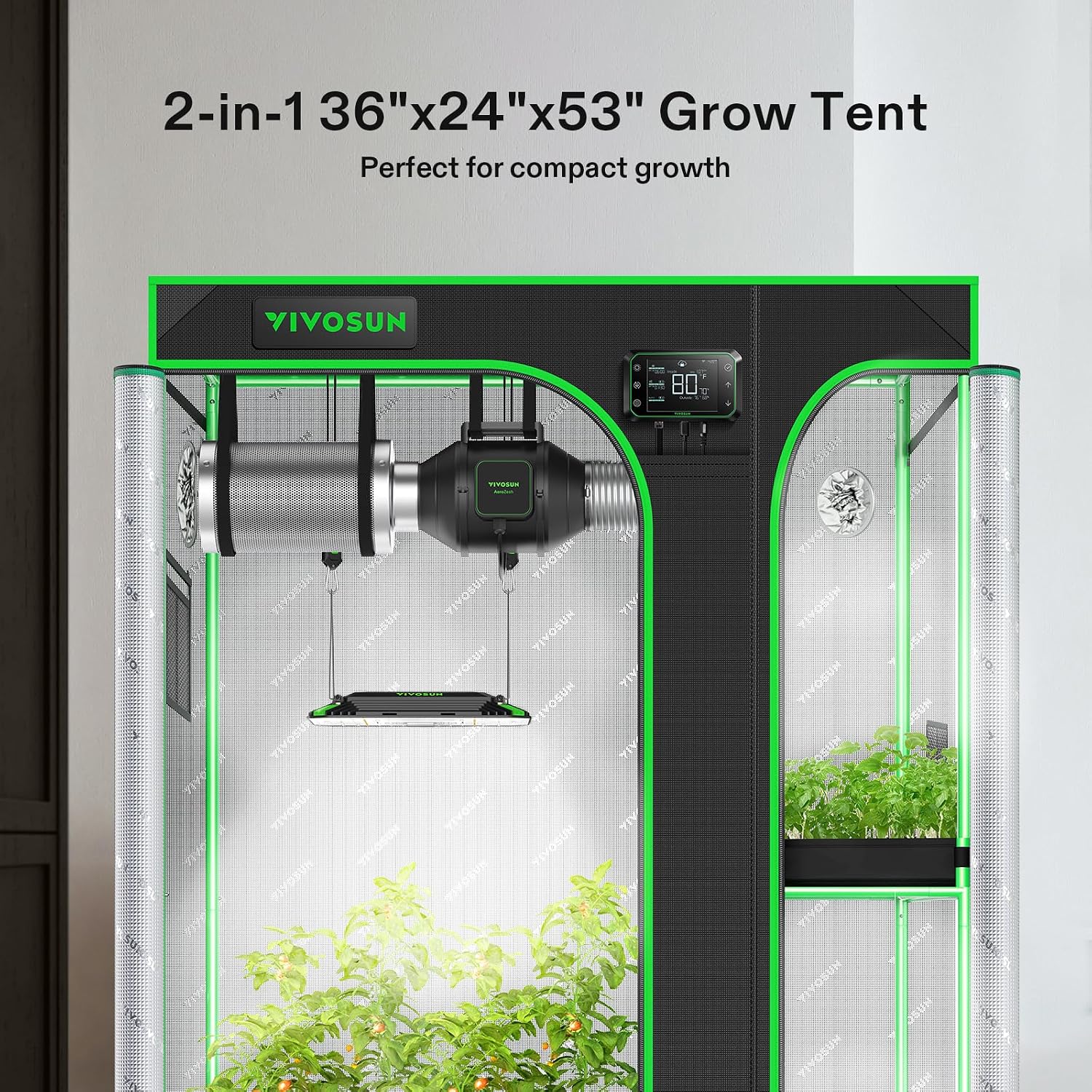 Detalle de VIVOSUN Grow Tent 108" x 48" x 80