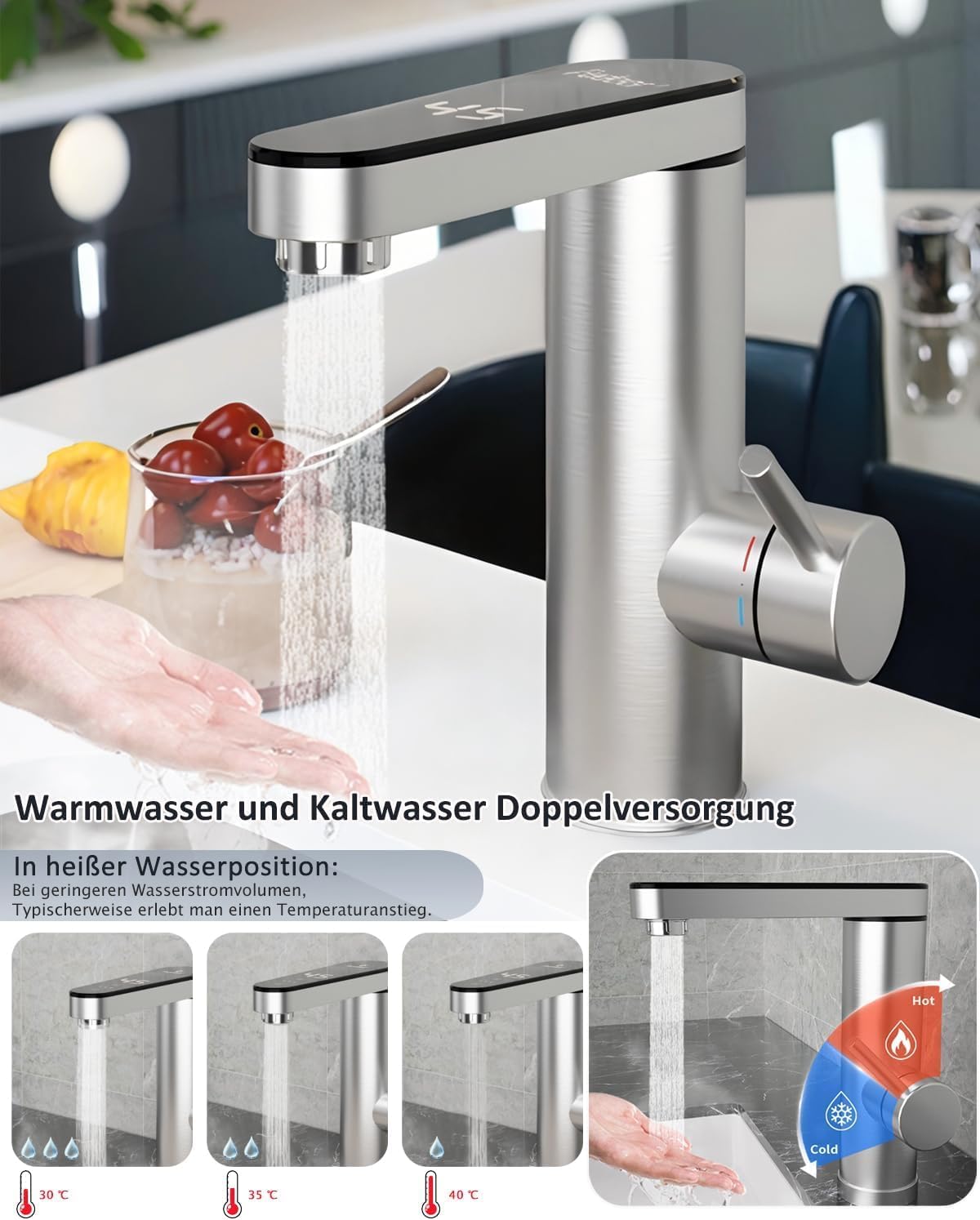 Thumbnail 4 de Edelstahl Warmwasserbereiter Hahn 120°