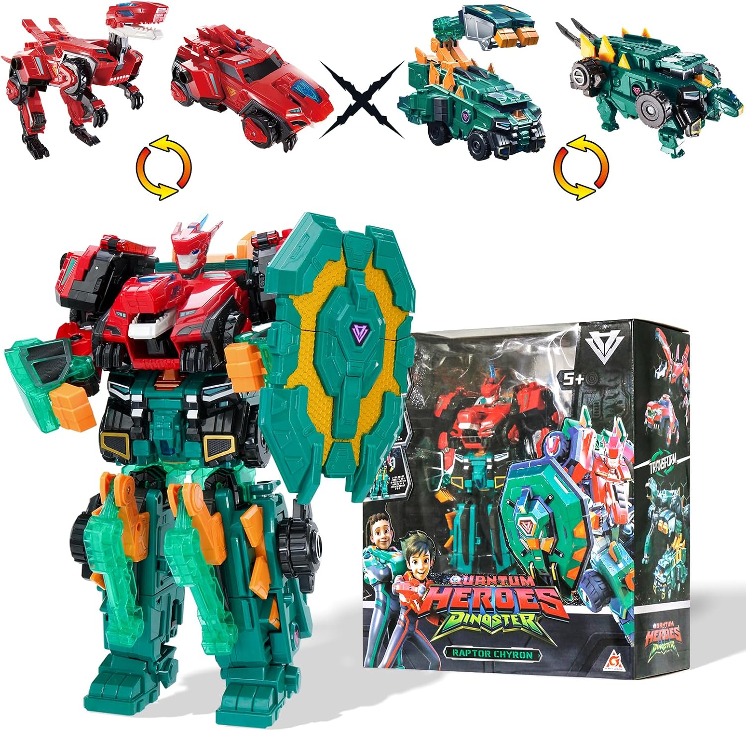 Detalle de Quantum Heroes DINOSTER robot transformable 11,02 pouces 🤖