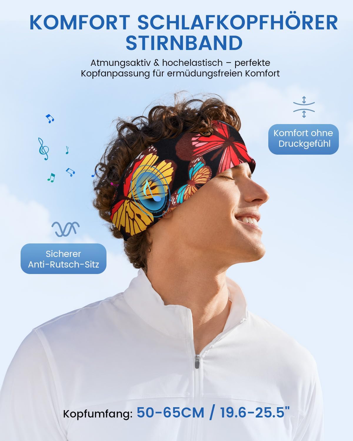 Thumbnail 3 de MUSICOZY Schlafkopfhörer Stirnband Bluetooth 5.4 – Ultradünne 11 mm Treiber, 14 Std Akku, Waschbares Design