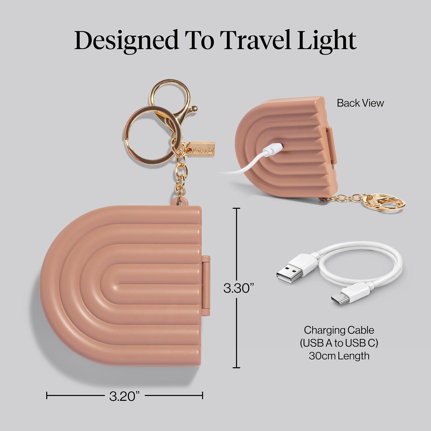 Thumbnail 3 de Kitsch Cute Keychain Compact Mirror with Lights, Dual Magnification, USB Rechargeable