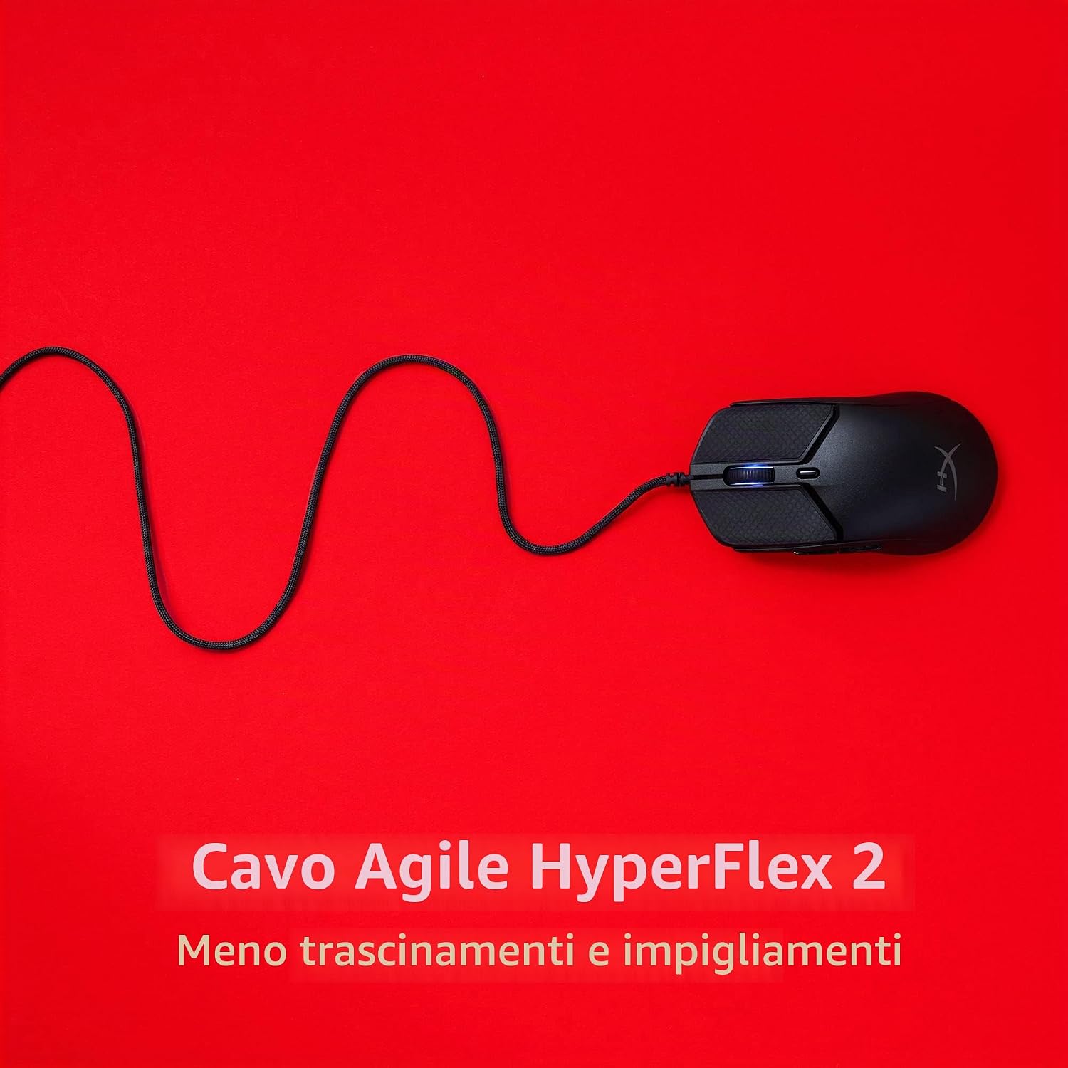 Detalle de HyperX Pulsefire Haste 2: mouse da gaming cablato ultraleggero con illuminazione RGB