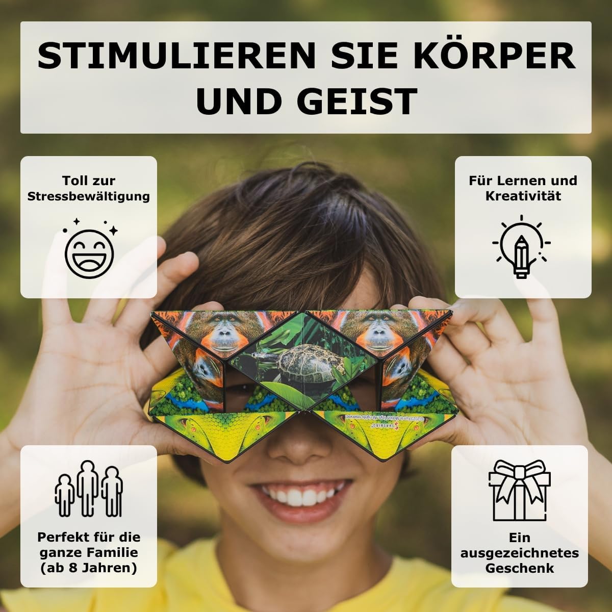 Thumbnail 2 de Shashibo Formwechsel-Box mit 36 Seltenerdmagneten – patentierter Zappelwürfel mit über 100 Formen (Forest)