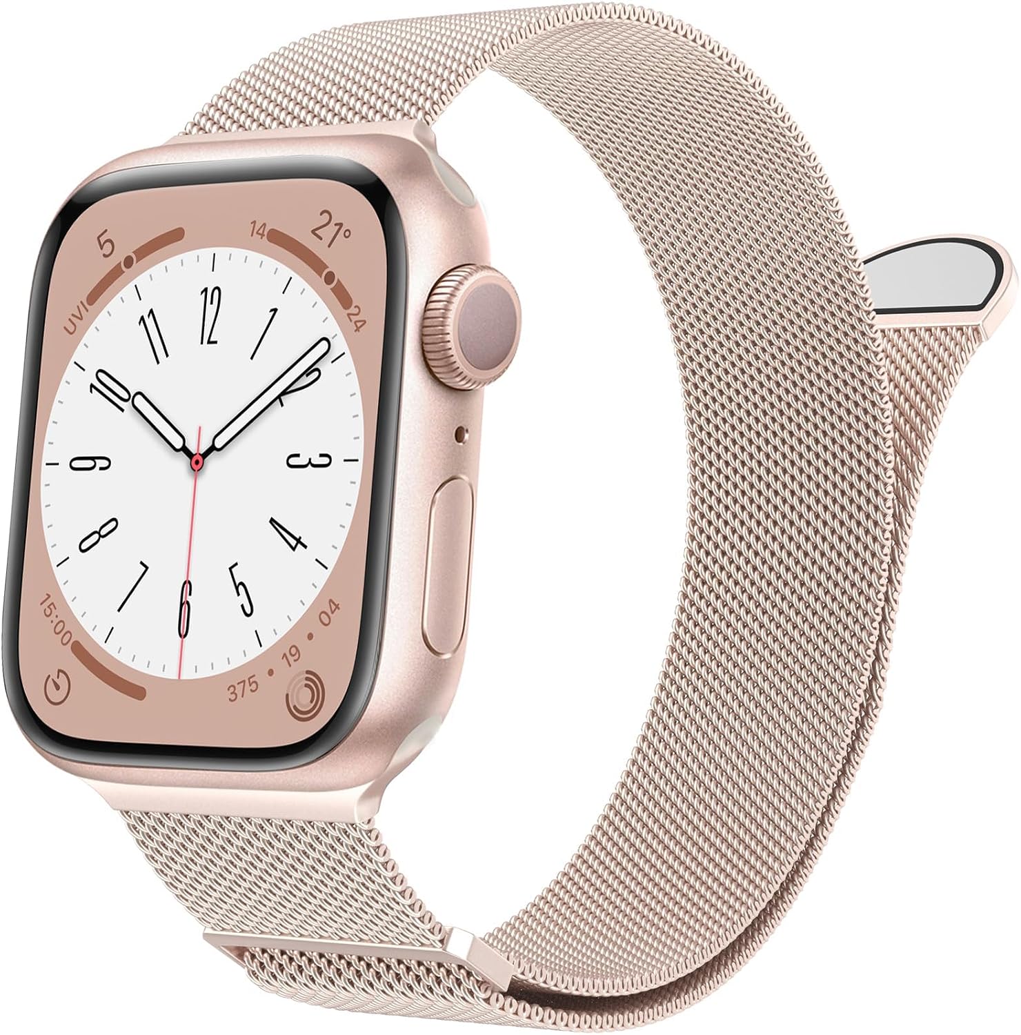 Detalle de ORRLBB magnetic clasp metal strap compatible with Apple Watch Series 11–1 (38–49mm)