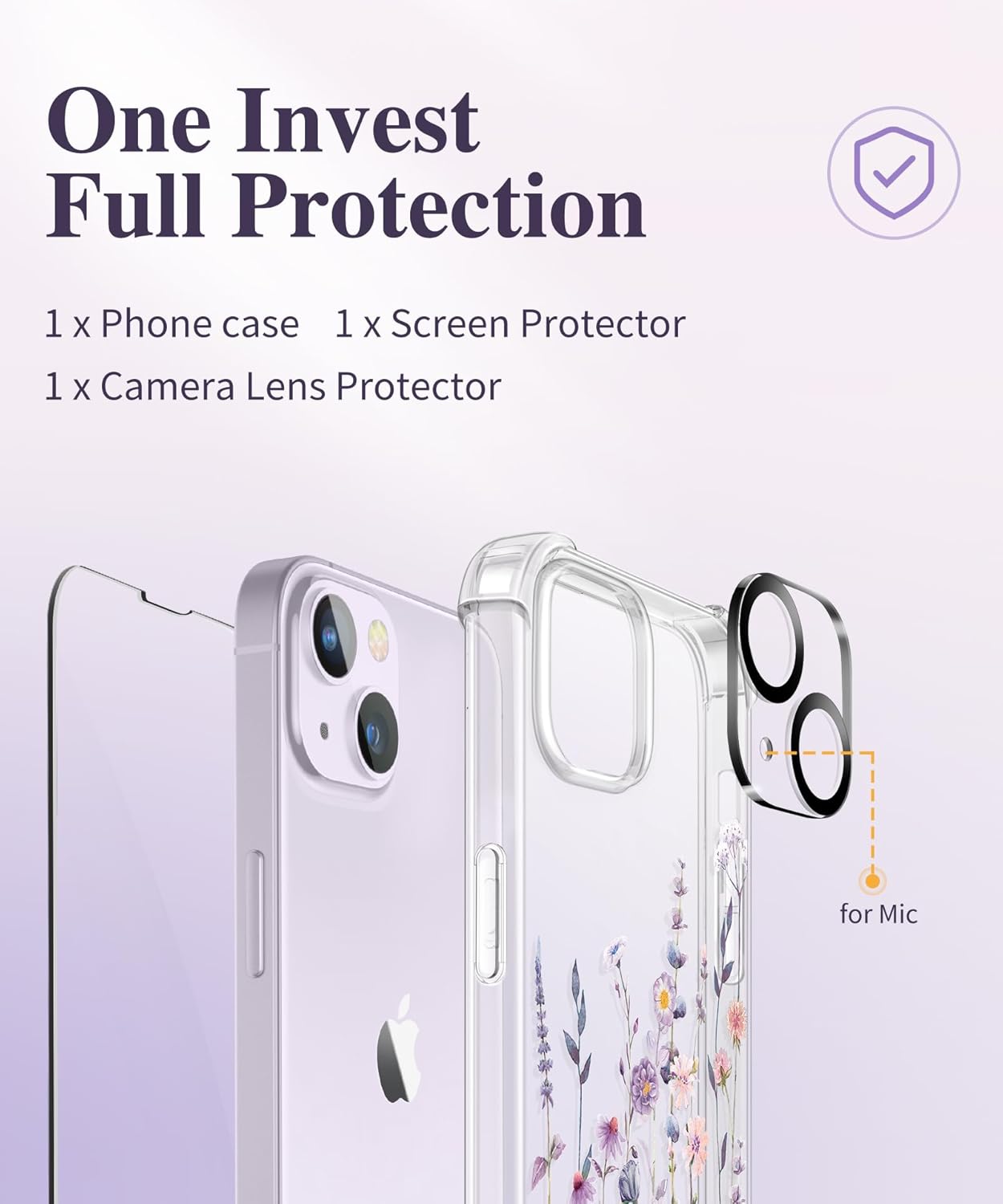 Thumbnail 6 de GVIEWIN iPhone 14 6.1-inch Case (2022) with tempered glass screen protector & camera lens protector