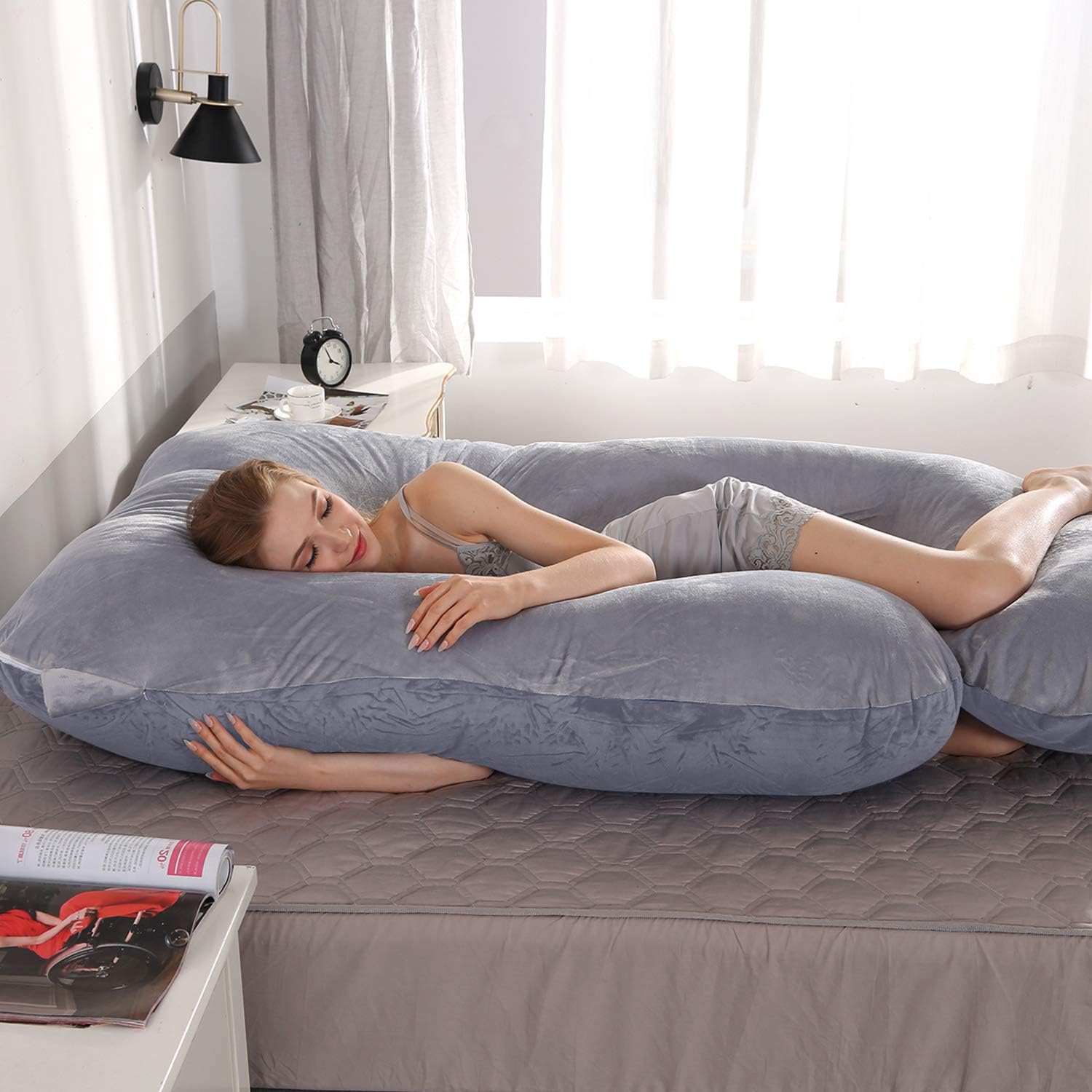 Thumbnail 6 de Victostar V-Pillow-DG 57-Inch U-Shaped Pregnancy Pillow with Removable Cover