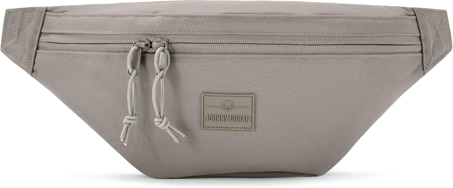 Detalle de Johnny Urban Bauchtasche „Erik Large“ grau – große Gürteltasche mit flexiblem Gurt für Festival & Alltag