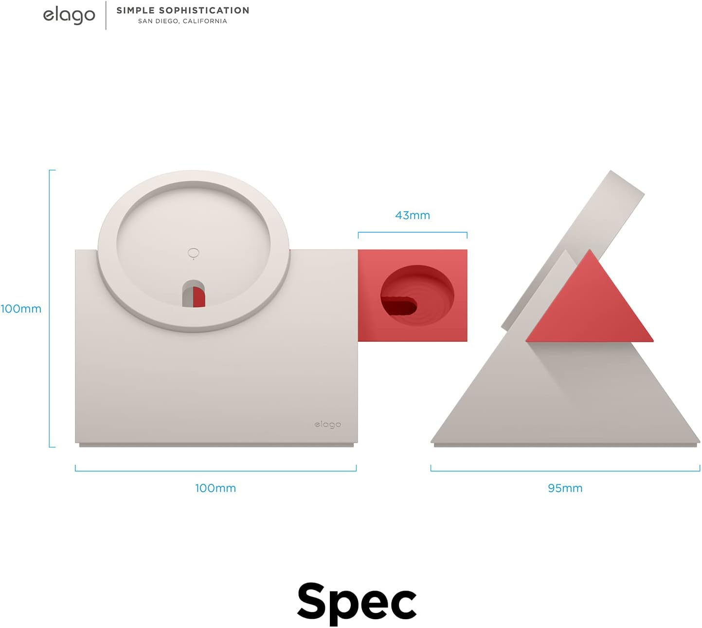 Thumbnail 6 de elago MS5 Duo Support de charge MagSafe + Apple Watch (Stone + Rouge) — charge téléphone et montre sur votre bureau