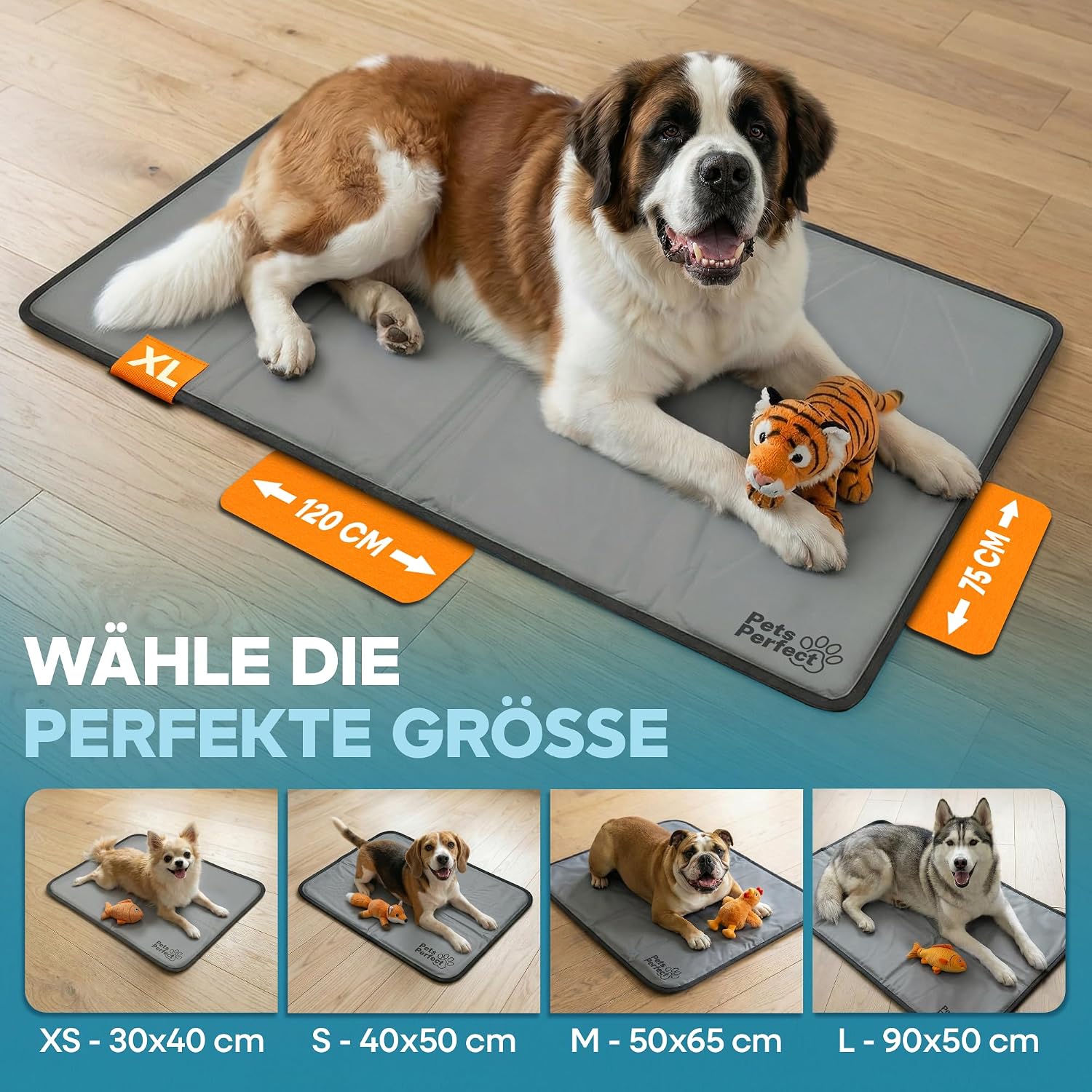 Detalle 2 de Pets Perfect Kühlmatte für Hunde – Selbstkühlend mit Gel-Füllung, faltbar und geeignet für Katzen