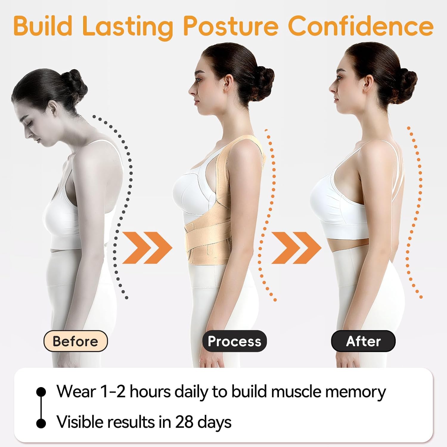 Detalle de babaka Posture Corrector for Women: Invisible, Lightweight Back Brace for Upper & Lower Back Pain Relief