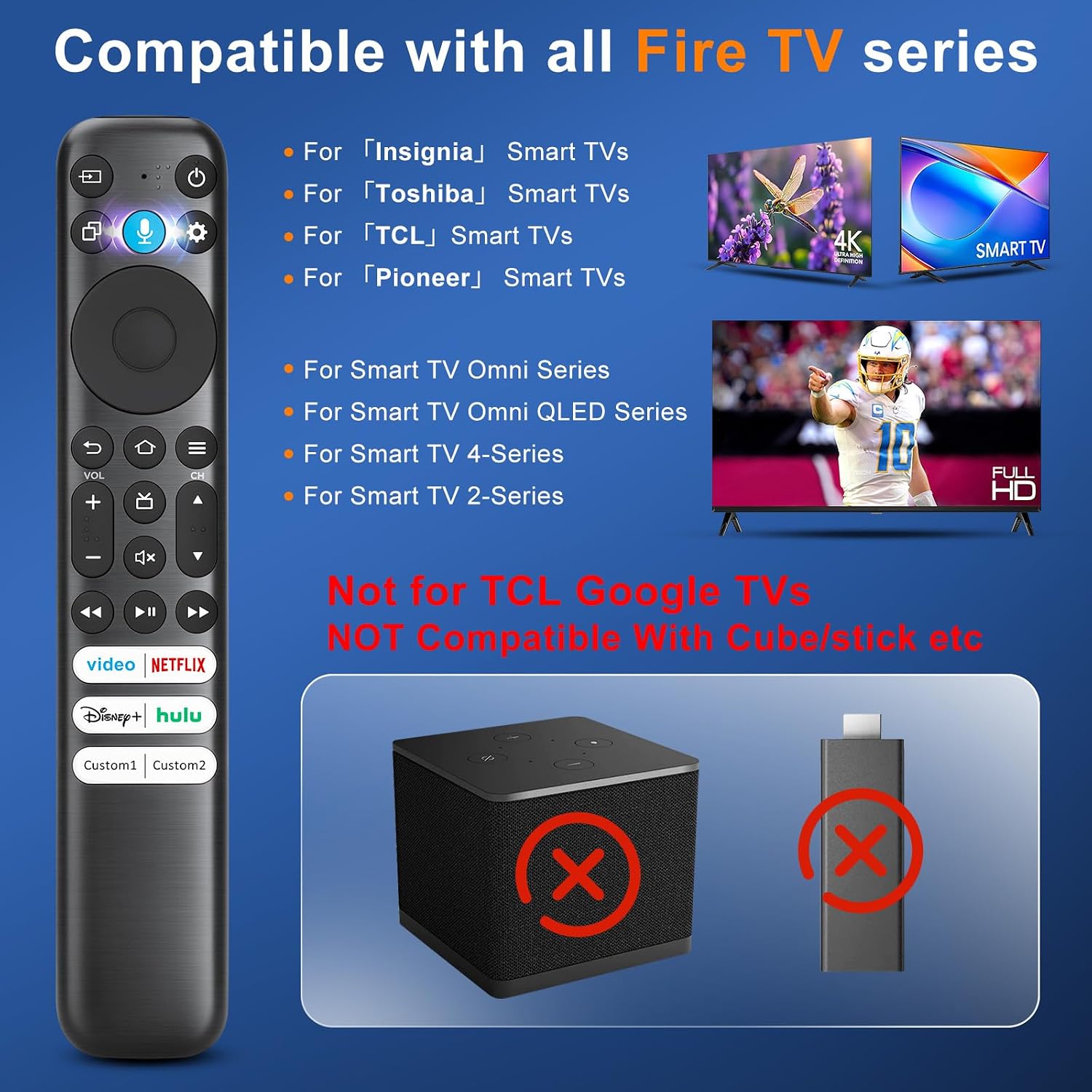 Detalle de Voice Remote Only for TCL-FiReSmart TV 4k QLED/UHD/QD-Mini LED Series RC813B