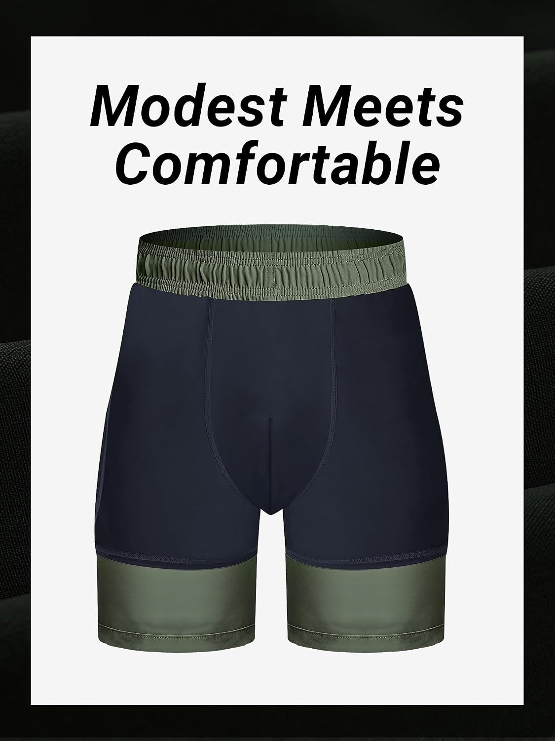 Detalle de Arcweg 2-in-1 Men's Swim Trunks with Compression Liner and Zipper Pockets