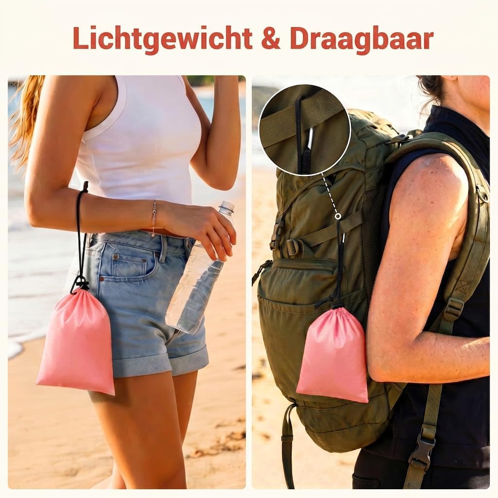Detalle de Wolfwise 25213 strandkleed 275 x 305 cm, waterdicht met zandvakken en haringen