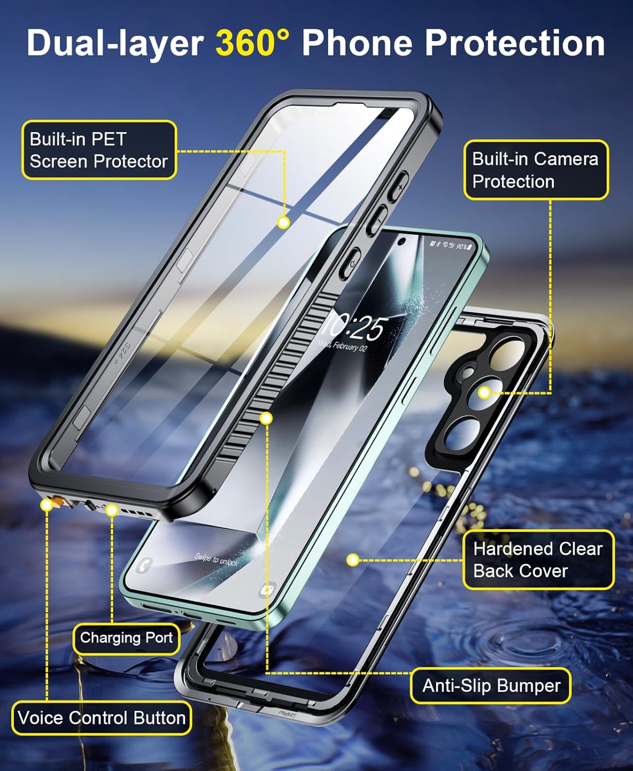Thumbnail 5 de Beeasy Waterproof 360° Heavy Duty Case for Samsung Galaxy S24 (6.2 inch) with Built-in Screen Protector