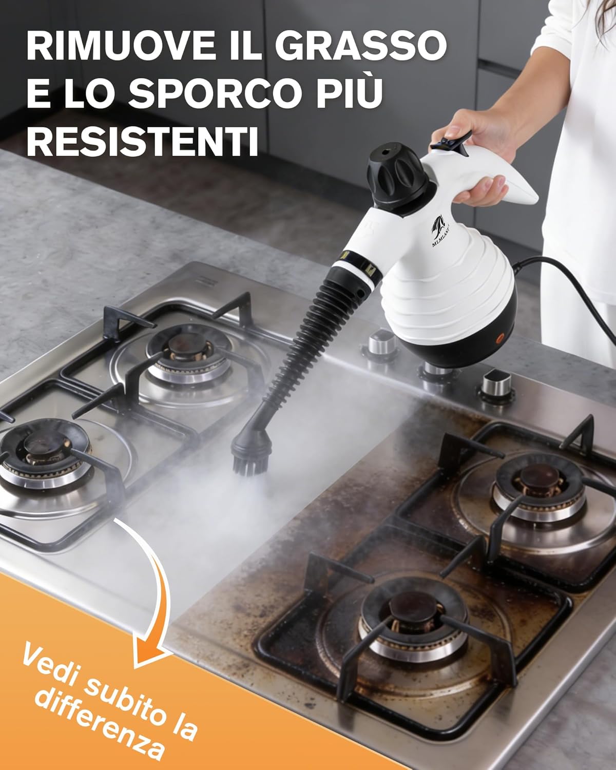 Thumbnail 5 de MLMLANT Pulitore a vapore: potente, portatile e accessoriato per tappezzeria, sedili auto e casa
