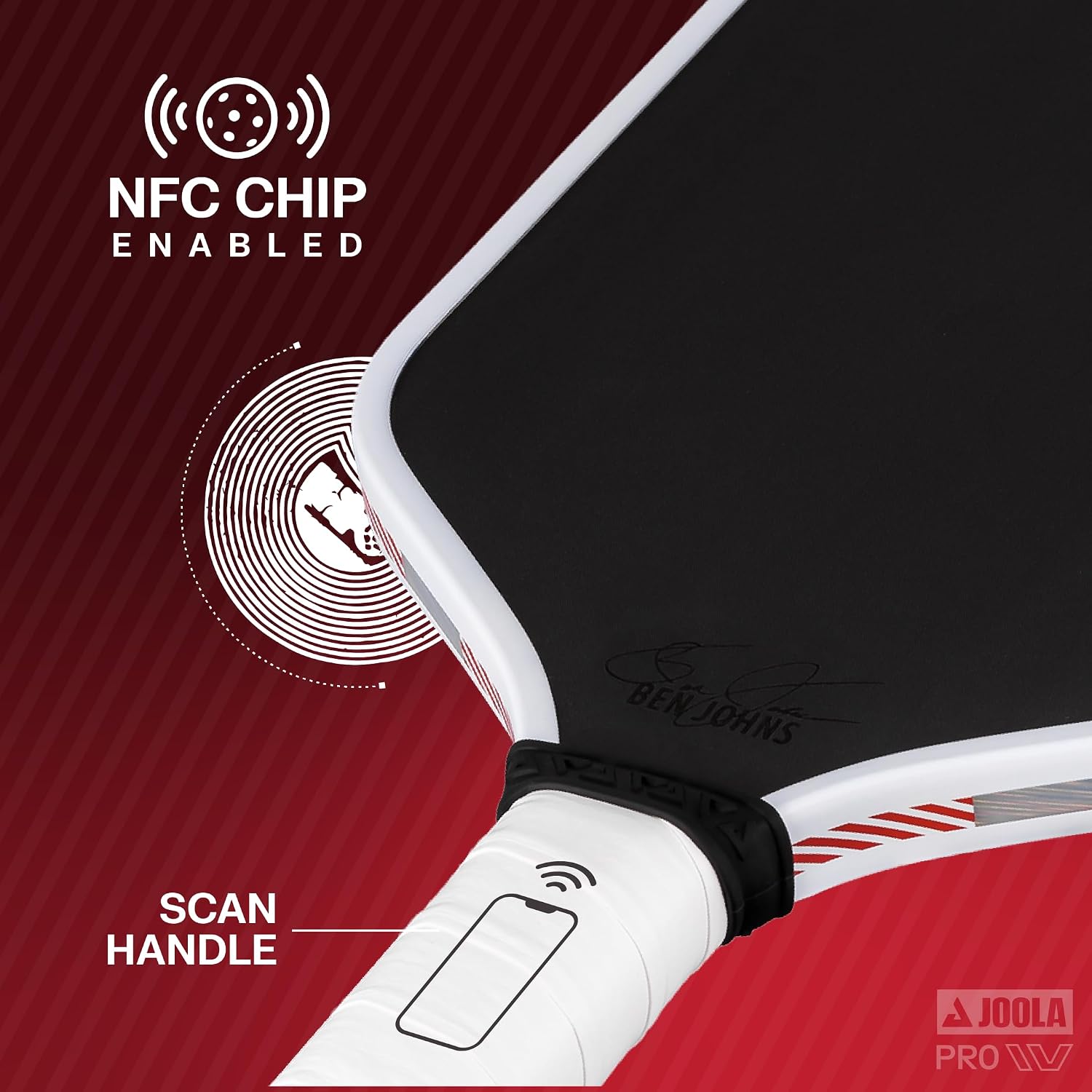 Detalle 2 de JOOLA Pro IV pickleball paddle with raw carbon fiber