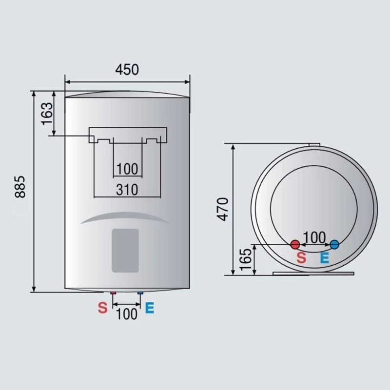 Detalle 2 de Ariston Lydos Eco Termo Eléctrico Vertical 100L B: rendimiento y eficiencia para el agua caliente