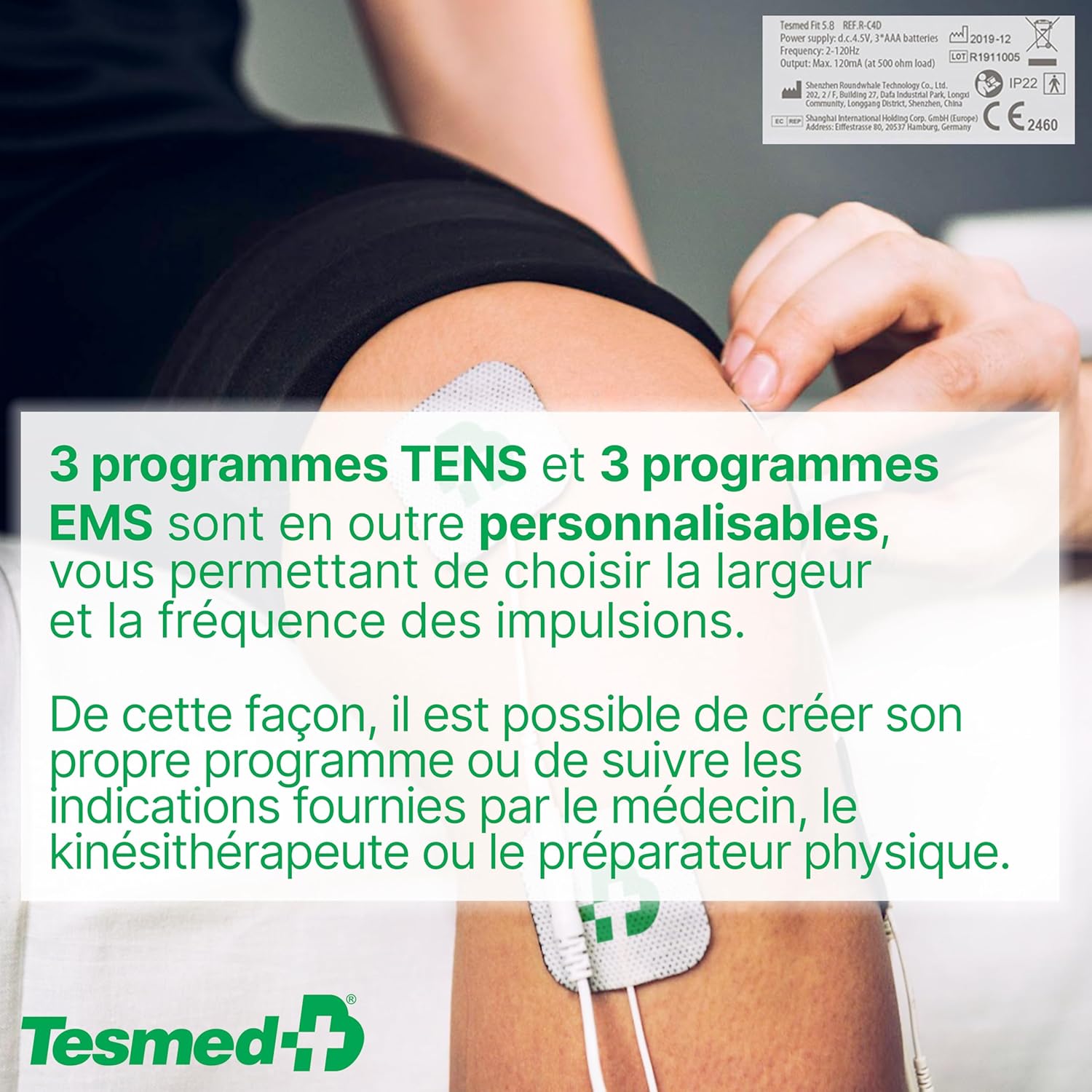 Thumbnail 6 de TESMED Fit Électrostimulateur musculaire 3 en 1 (EMS, TENS, Massage) – 22 programmes et 6 personnalisables