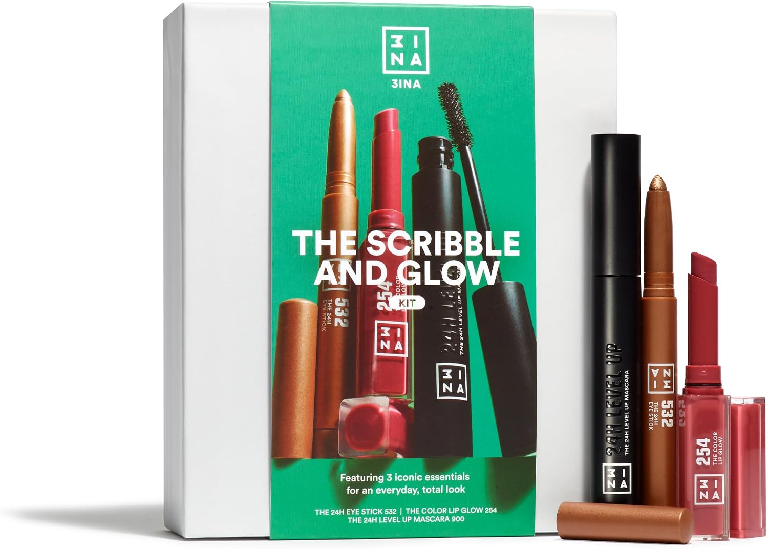 Detalle de 3INA The Scribble and Glow Kit – zestaw do makijażu z Eye Stick 532